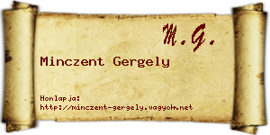 Minczent Gergely névjegykártya